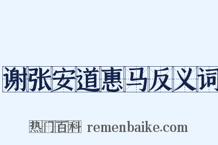 谢张安道惠马反义词是什么意思的图片